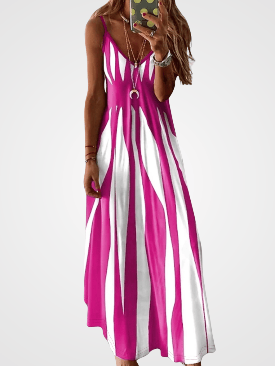 Women's Summer Maxi Dress - Sleeveless V-Neck, Lightweight Casual