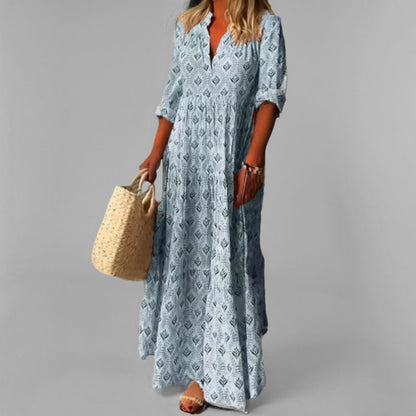 Women's Maxi Dress - Lightweight Cotton Vintage Summer Dress